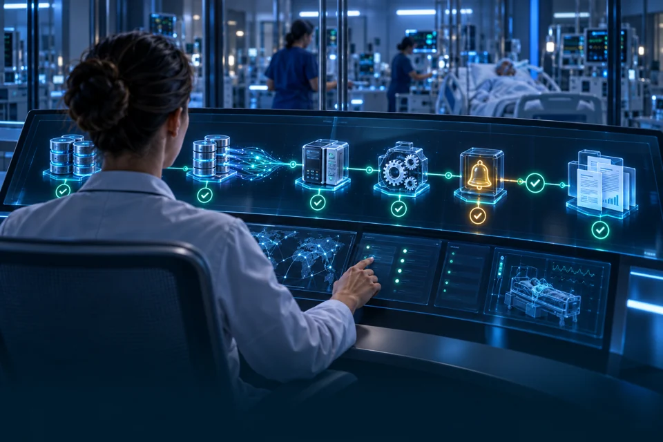 Une console de supervision permet de suivre l’état des processus du logiciel.
