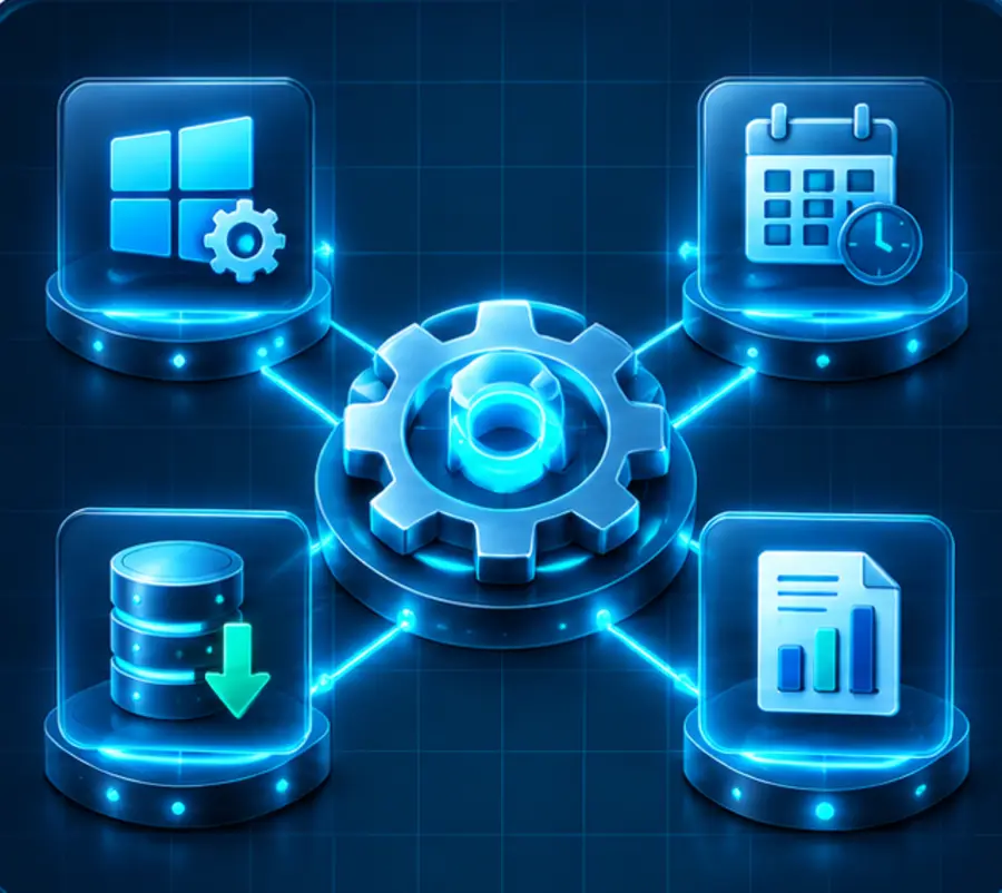 Zentrale Engine zur Orchestrierung von Windows-Diensten, geplanten Aufgaben, Kollektoren und Berichten