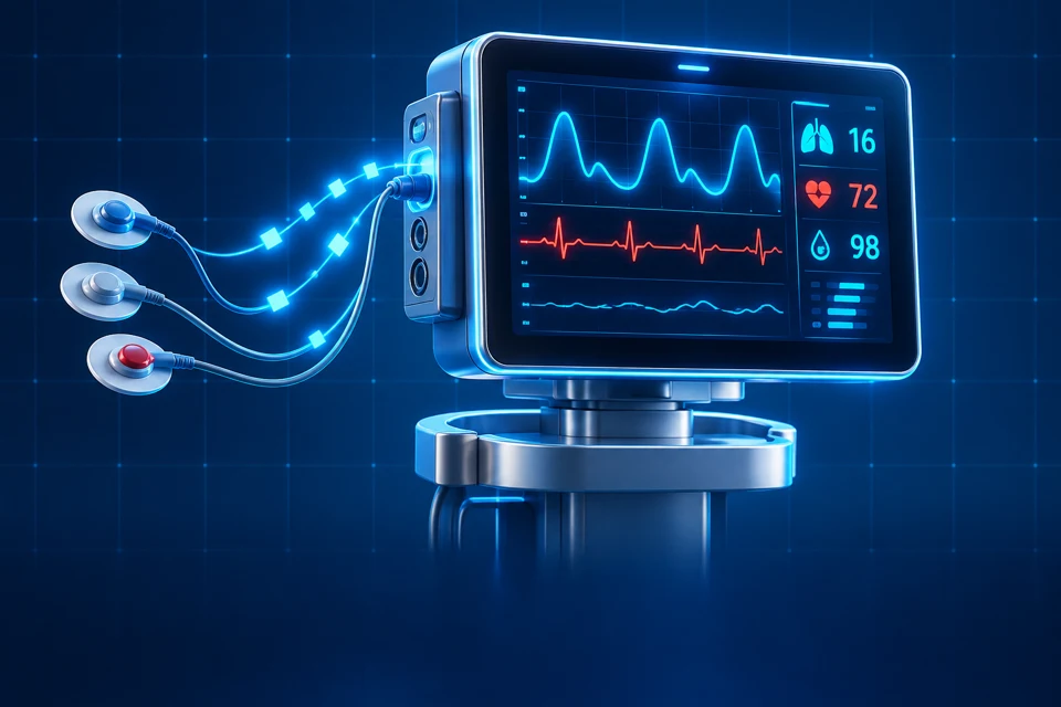 Scope recevant les signaux et affichant les courbes du patient